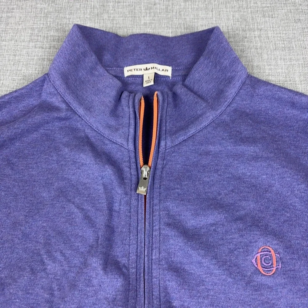Peter Millar Oakmont Country Club Golf Vest Men's L Purple Full Zip Performance